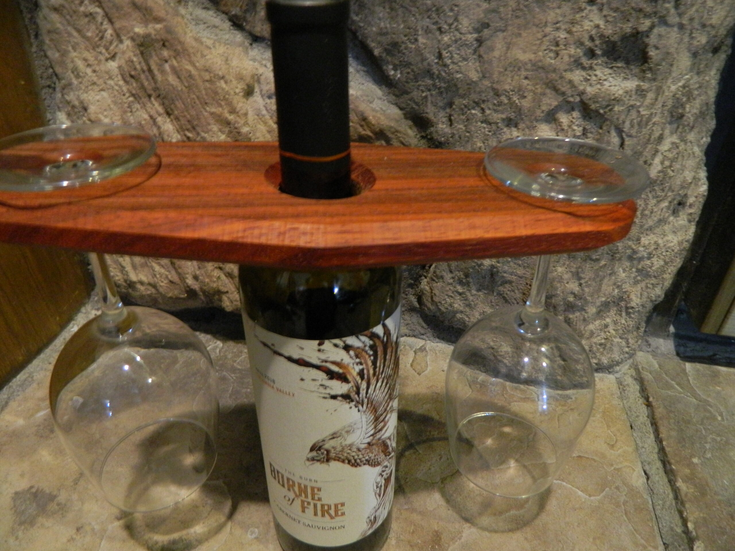 Dark Wood Wine Glass Holders